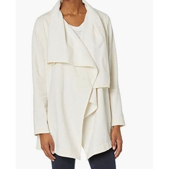 Ugg Janni Fleece Cardigan Women M Oatmeal Heather Open Asymmetrical Plush Lounge - Picture 3 of 16